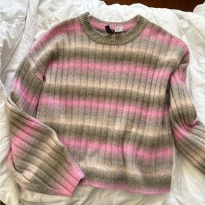 Green and pink striped sweater from H&M size medium
